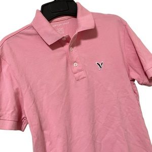 American Eagle Standard Fit Pink Polo Shirt